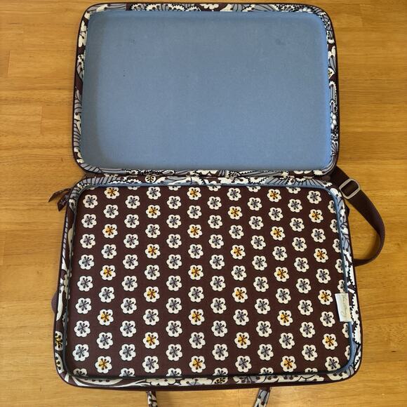 Vera Bradley Laptop Computer Crossbody Bag Hard Sided Slate Blooms - Picture 14 of 16